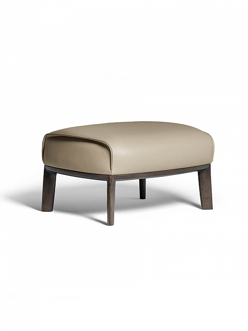 Archibald ottoman with wood base